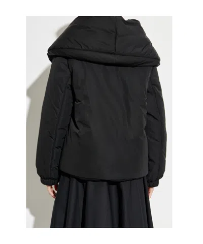 Moschino Long Sleeve Cotton Coat In Black