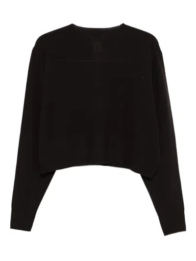 Alysi Button-placket Cashmere Sweater In Black