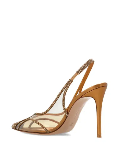 Gianvito Rossi Stiletto Pumps Crystal Embellishments In Gold