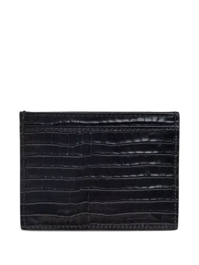 Vivienne Westwood Metallic-orb Leather Cardholder In Black