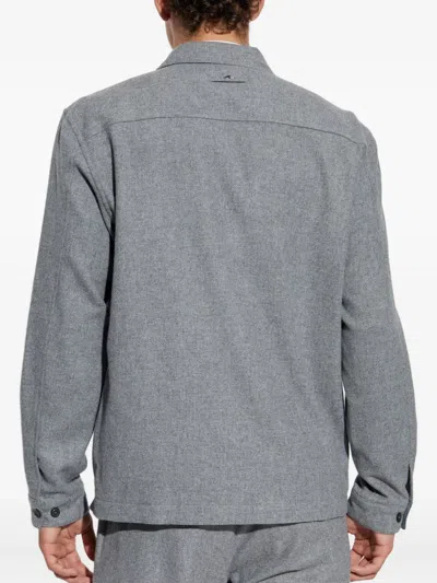 Paul & Shark Button-fastening Patch-pocket Shirt In Gray