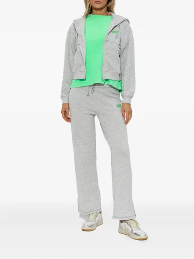 American Vintage Casual Zip Hoodie With Drawstring And Pockets In Gray