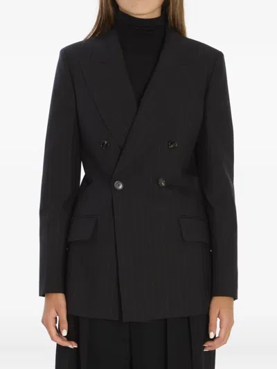 Gucci Embroidered Wool Blazer With Notched Lapels And Pockets In Black
