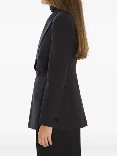 Gucci Embroidered Wool Blazer With Notched Lapels And Pockets In Black