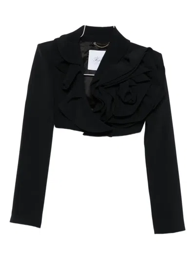 玫瑰细节荷叶边短款夹克