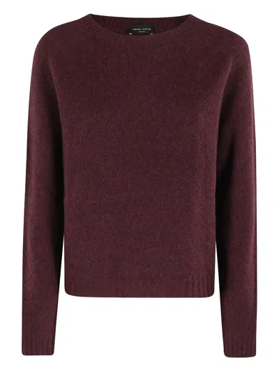 Roberto Collina Burgundy Circle Neck Sweater With Long Sleeves In Burgundy
