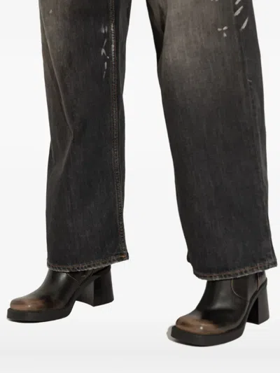 Coach Leather Block-heel Ankle Boots In Black