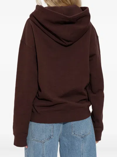 Jil Sander Drawstring Hooded Sweatshirt In Brown