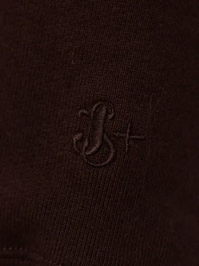 Jil Sander Drawstring Hooded Sweatshirt In Brown