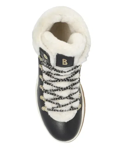 Bogner Arosa Shearling-lined Leather Lace-up Boots In Black
