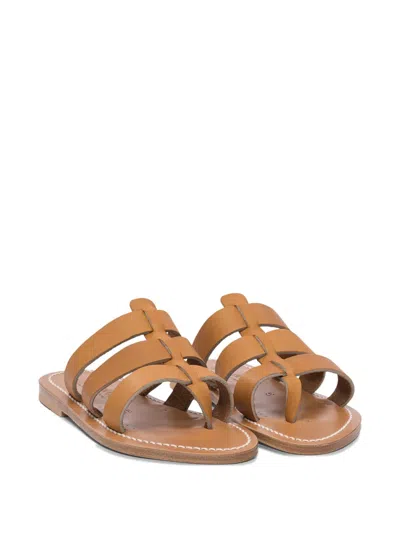 Kjacques Round-toe Flip-flops In Brown