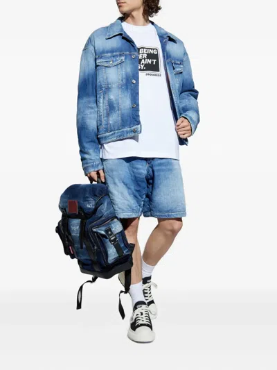 Dsquared2 Denim Shorts With Waistband In Blue