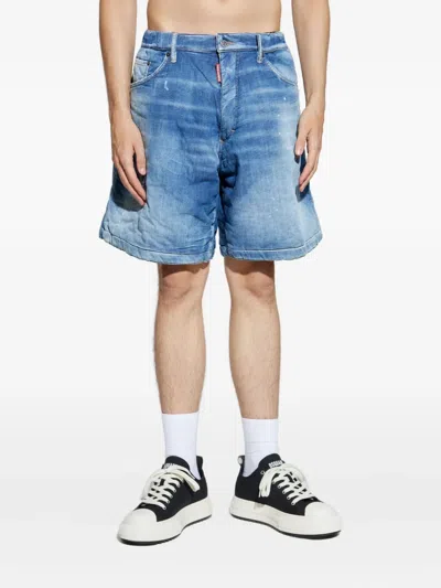 Dsquared2 Denim Shorts With Waistband In Blue