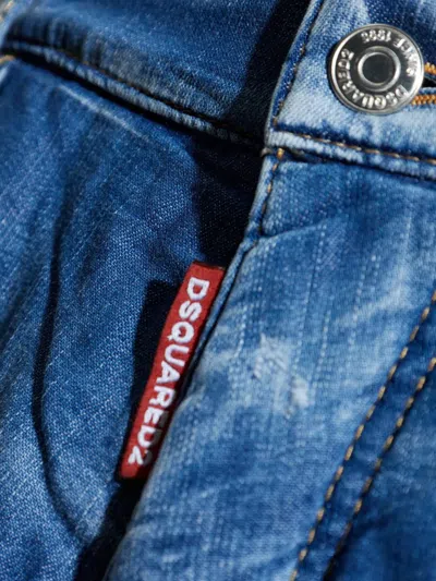 Dsquared2 Denim Shorts With Waistband In Blue