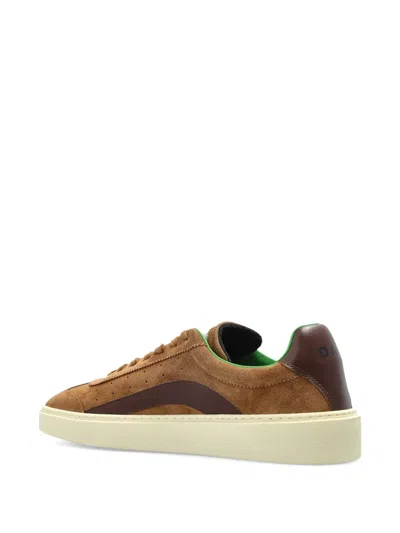 Dsquared2 Laced Sneaker With Patch With Logo In Brown