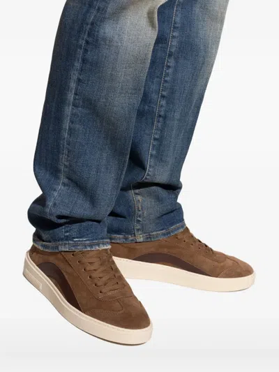 Dsquared2 Laced Sneaker With Patch With Logo In Brown