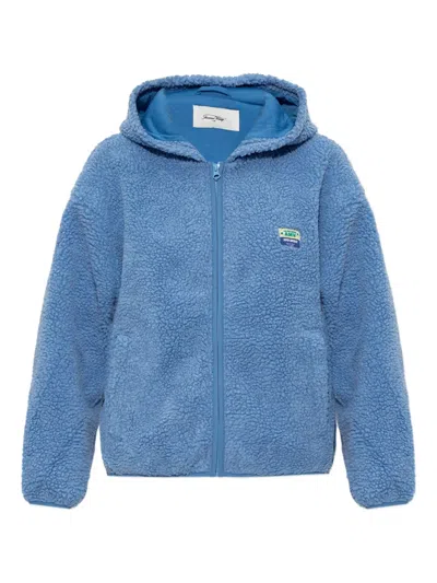 American Vintage Hoktown Fleece Hooded Jacket In Blue