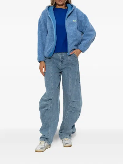 American Vintage Hoktown Fleece Hooded Jacket In Blue