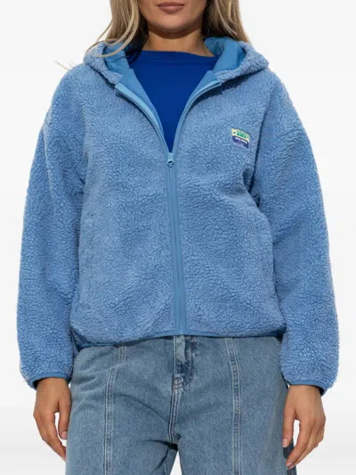 American Vintage Hoktown Fleece Hooded Jacket In Blue