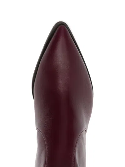 Aquazzura Ankle Boot With Cone Heel And Pointed Toe In Red