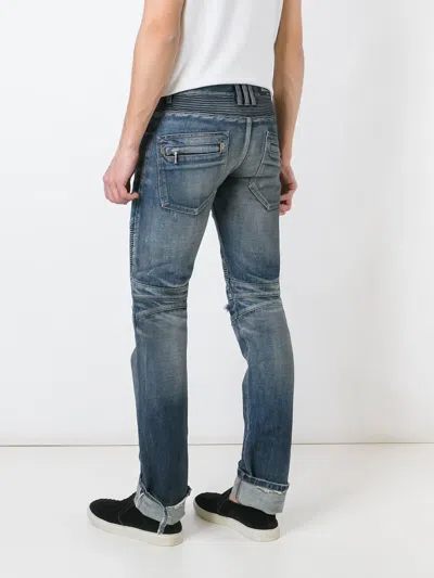 Balmain Biker Jeans In Blue