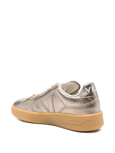 Veja V-90 O.t. Leather Sneaker In Full Bronze In Silver
