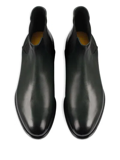 弹性拼接皮质短靴