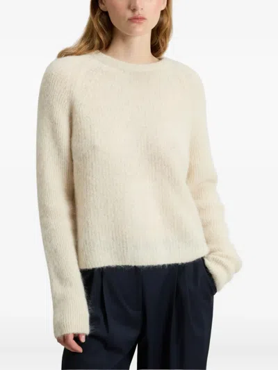 Woolrich Garment-dyed Crew Neck Sweater In Alpaca And Wool Blend In Neutral