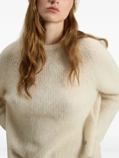 Woolrich Garment-dyed Crew Neck Sweater In Alpaca And Wool Blend In Neutral