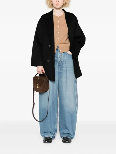 The Dynamis Studio Double-breasted Coat In Black