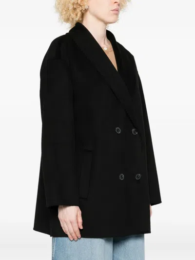 The Dynamis Studio Double-breasted Coat In Black