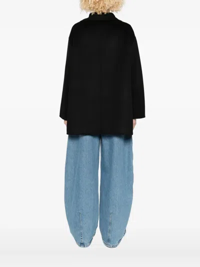 The Dynamis Studio Double-breasted Coat In Black