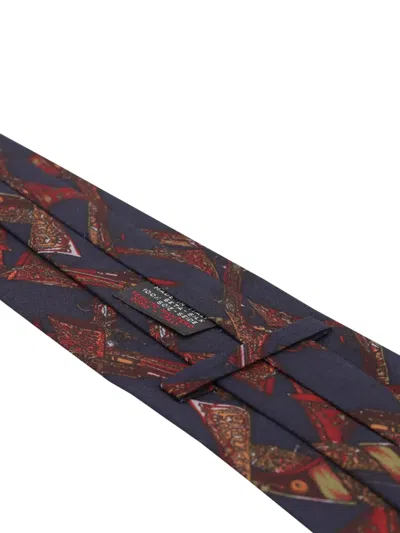 Pre-owned Gianfranco Ferre Patterned Silk Tie In Blue