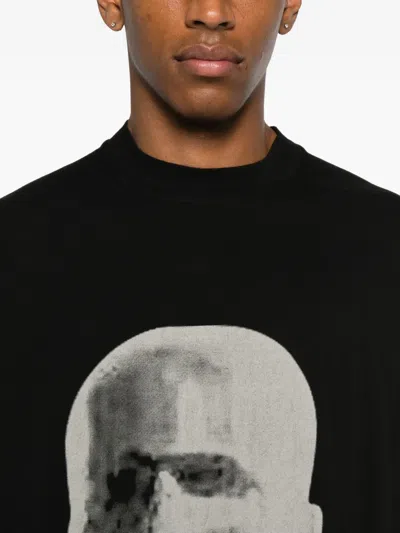 Rick Owens Drkshdw Graphic-print Long-sleeve Sweater In Black