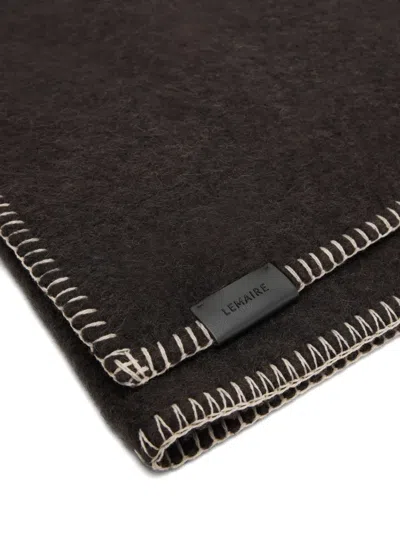 Lemaire Maxi Cocotte Fluffy Scarf In Black