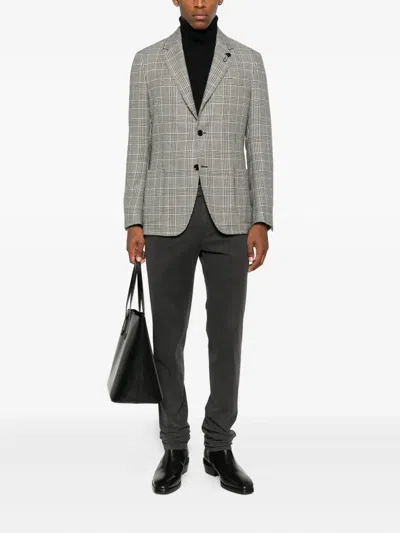 Lardini Checked Two-button Blazer In Multi