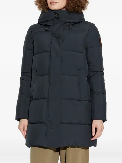 Save The Duck Hooded Quilted Jacket In Blue
