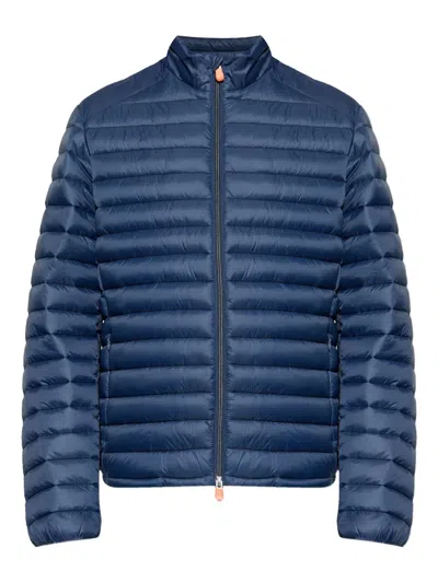 Save The Duck Zip-up Quilted Jacket In Blue