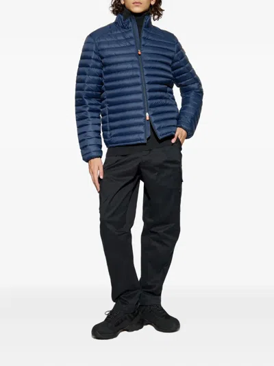 Save The Duck Zip-up Quilted Jacket In Blue