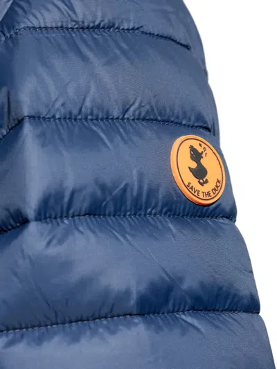 Save The Duck Zip-up Quilted Jacket In Blue
