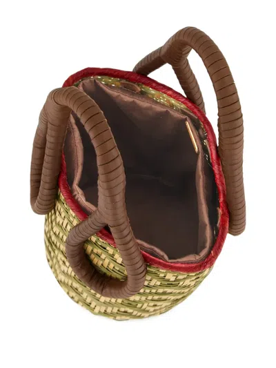 Johanna Ortiz Mini Understanding Of The Cosmos Woven Bucket Bag In Green