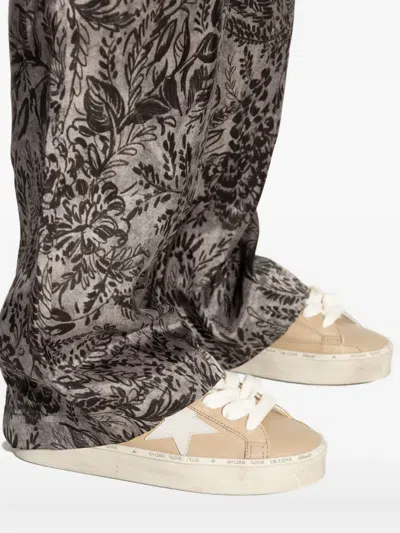 Golden Goose Hi-star Beige Grey Leather Sneaker In Neutral