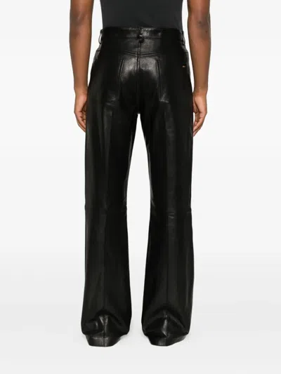 Amiri Leather Bootcut Trousers In Black