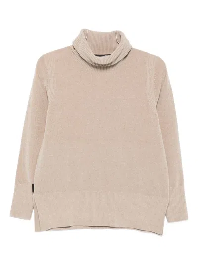 Rrd Turtleneck Side-split Sweater In Neutral