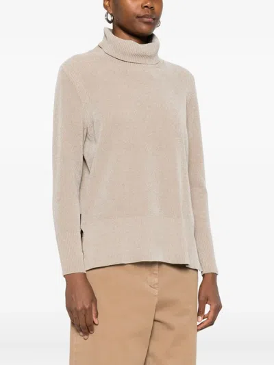 Rrd Turtleneck Side-split Sweater In Neutral