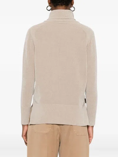 Rrd Turtleneck Side-split Sweater In Neutral