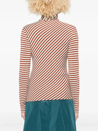 Niū Diagonal-stripe Turtleneck Top In Multi