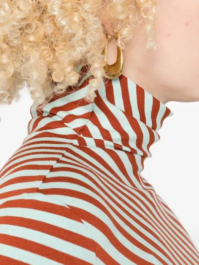 Niū Diagonal-stripe Turtleneck Top In Multi