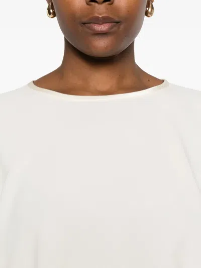 Forte Forte Relaxed Fit Long Sleeve Satin Top In White