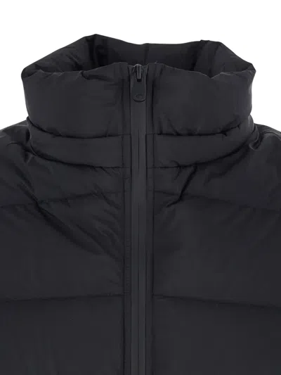Tatras Domiziano Black Down Jacket With Fixed Hood And Logo Patch On The Sleeve In Tech Fabric Man In Black